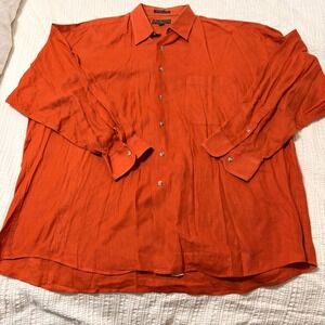 Burberry's of London VTG Button Down Shirt Mens XL Burnt Orange Casual Pre-owned